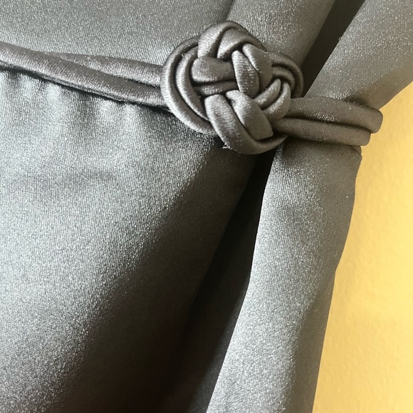 Vintage BARI JAY Black Strapless Satin Gown Elegant Evening Formal Dress Small - Picture 5 of 10